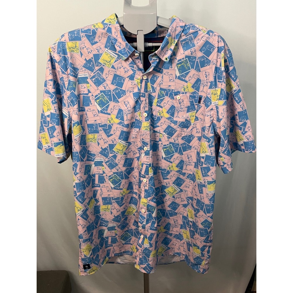 William Murray Mens XXLarge Button Down Shirt Gophers Photo‎ Pink Blue Yellow